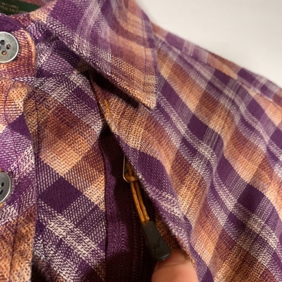 Woolrich Purple & Orange Plaid Flannel Button Down Shirt - Picture 5 of 10